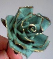 Mini Green Paper Roses